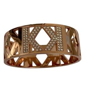 Karl Lagerfeld Rose Gold Bracelet with Crystal Accents